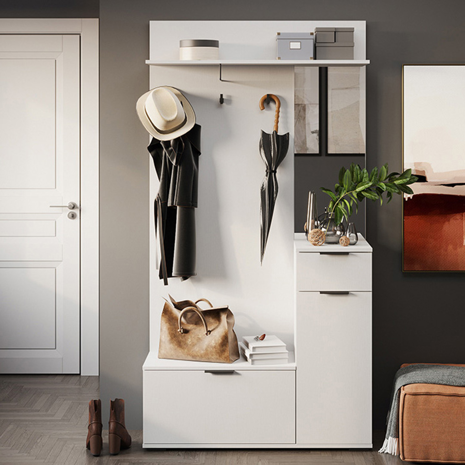 Секция комбинированная Тип 1 Белый Ясень Эвита*1