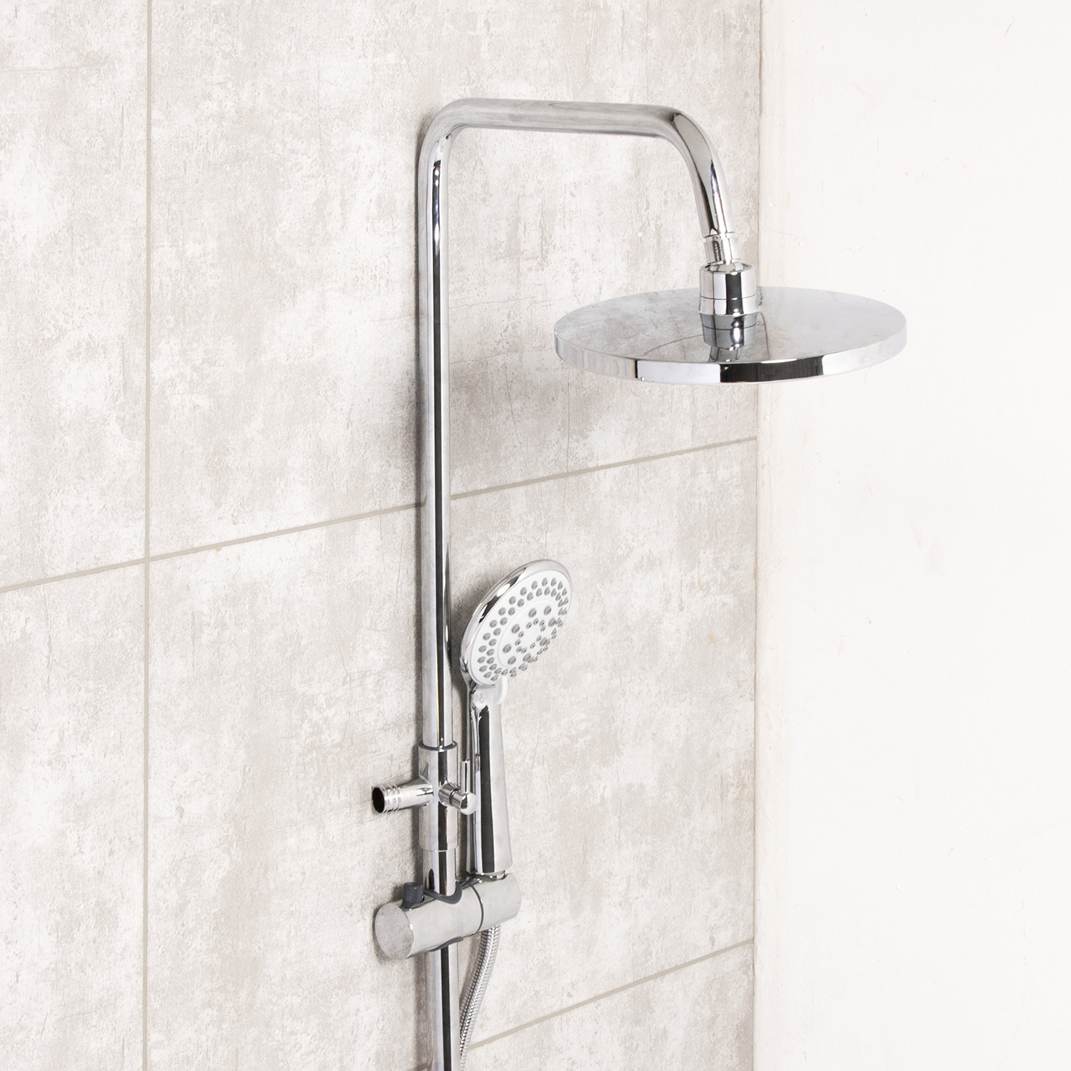 Смеситель д/ванны со стойкой для душа + ручной и тропический душ GROSS AQUA GA9005SMD01 *1