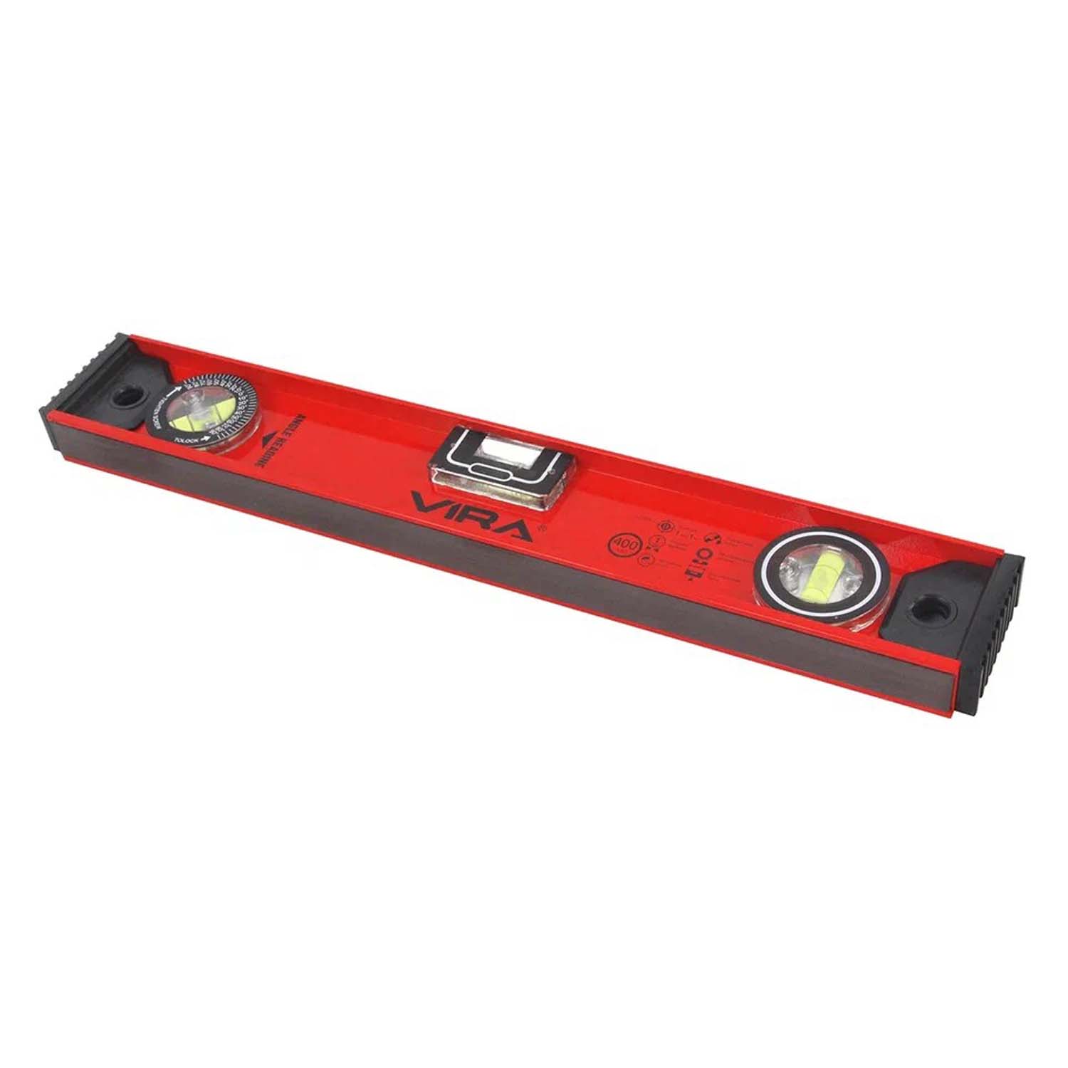 Уровень магнитный 3 глазка 400 мм VIRA