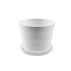 Кашпо пластм. "Классик " 1,2л d верха 133мм h115 с поддоном Белое КК 1,2 Б (Екатеринбург) *1/50