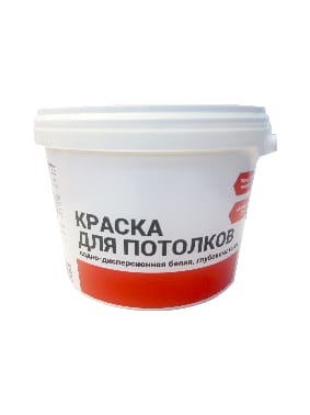 Краска акриловая 5 кг для потолков Первая Цена, белая база А, глубокоматовая