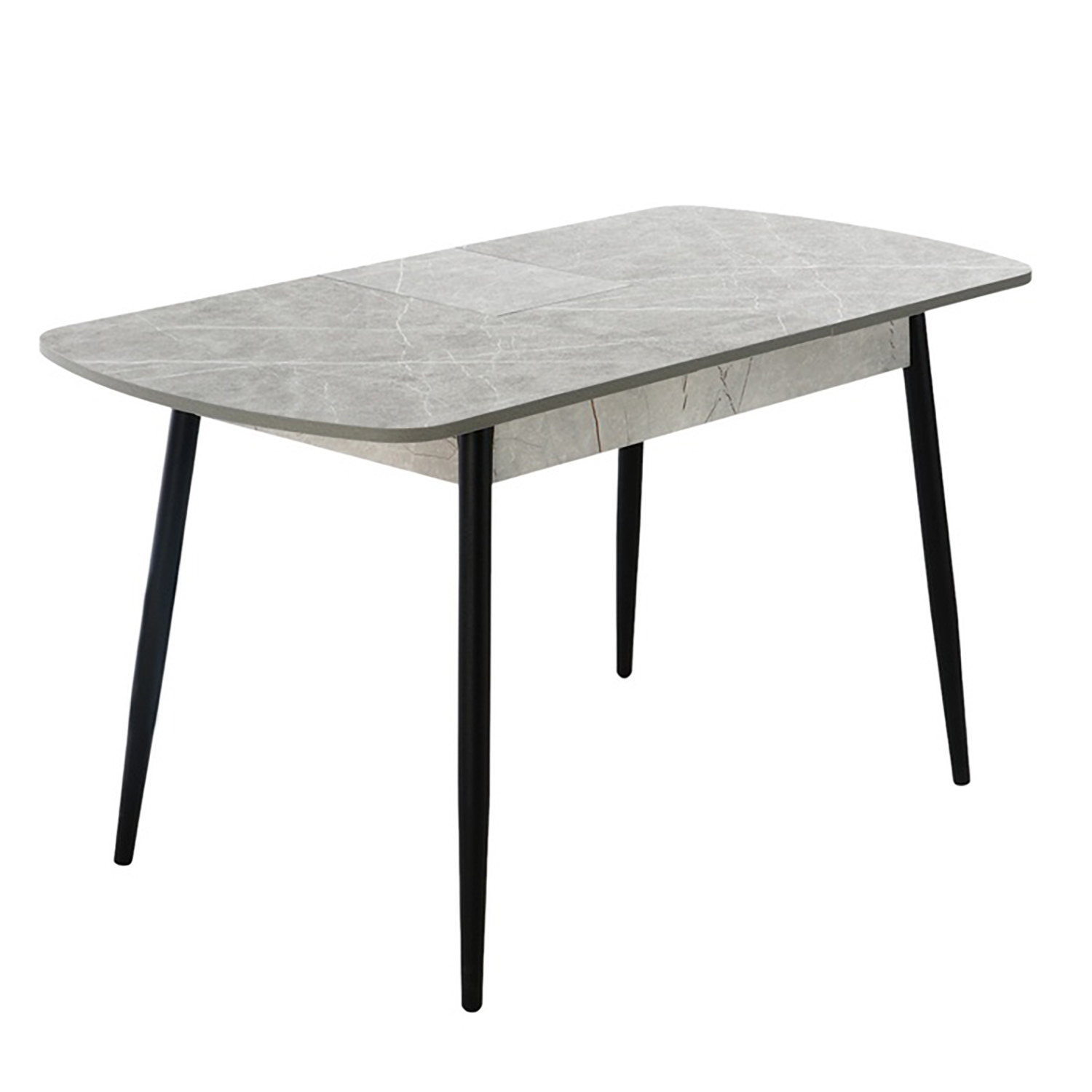 Стол обеденный прямоугольный раздв.ОНИКС ТУНИС СЕРЫЙ+опора мат.черный,под углом*1
