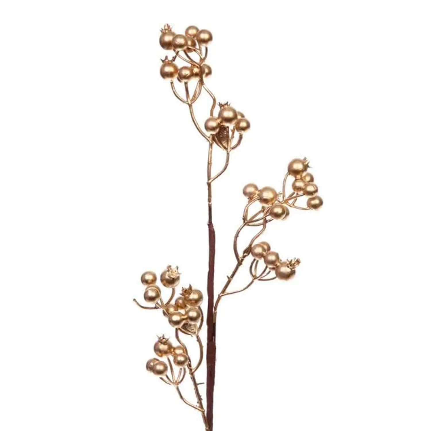 Ветка декоративная "Сказочная ягода" 60 см, Золото