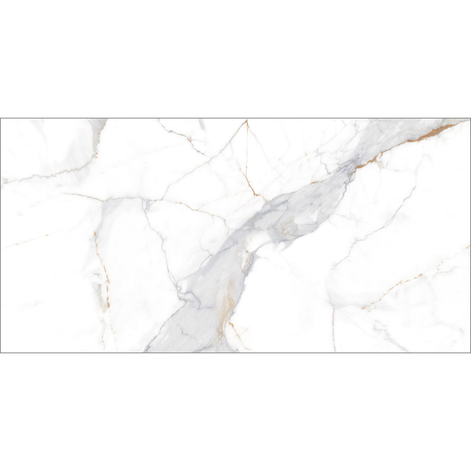 Керамогранит 1.44 м² Global Tile Calacatta Imperial GT120606103PR, 1200х600х9 мм, полированный, белый