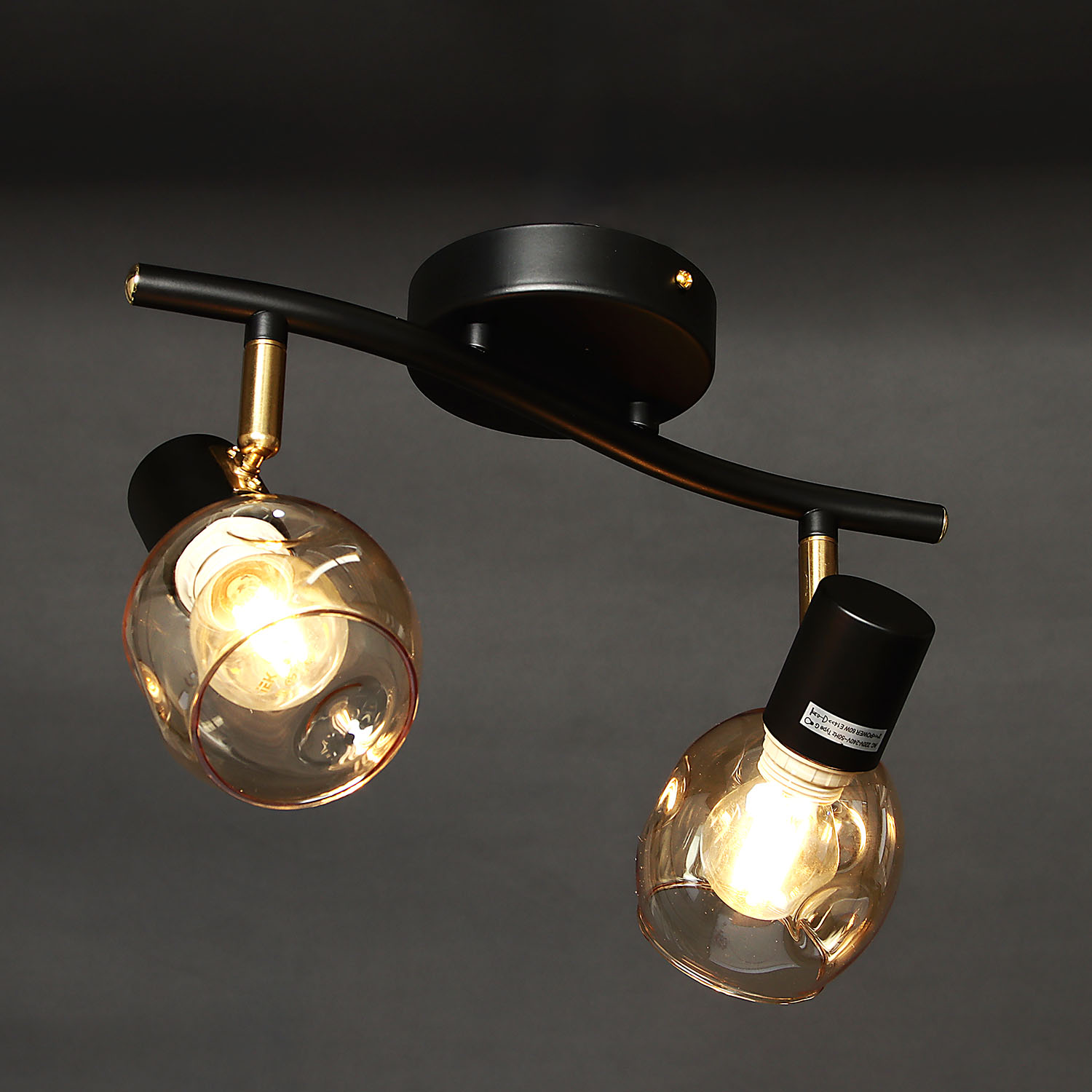 Светильник настенный (спот) 05961-0.8-02 BK+AB Е14 2*60W *2