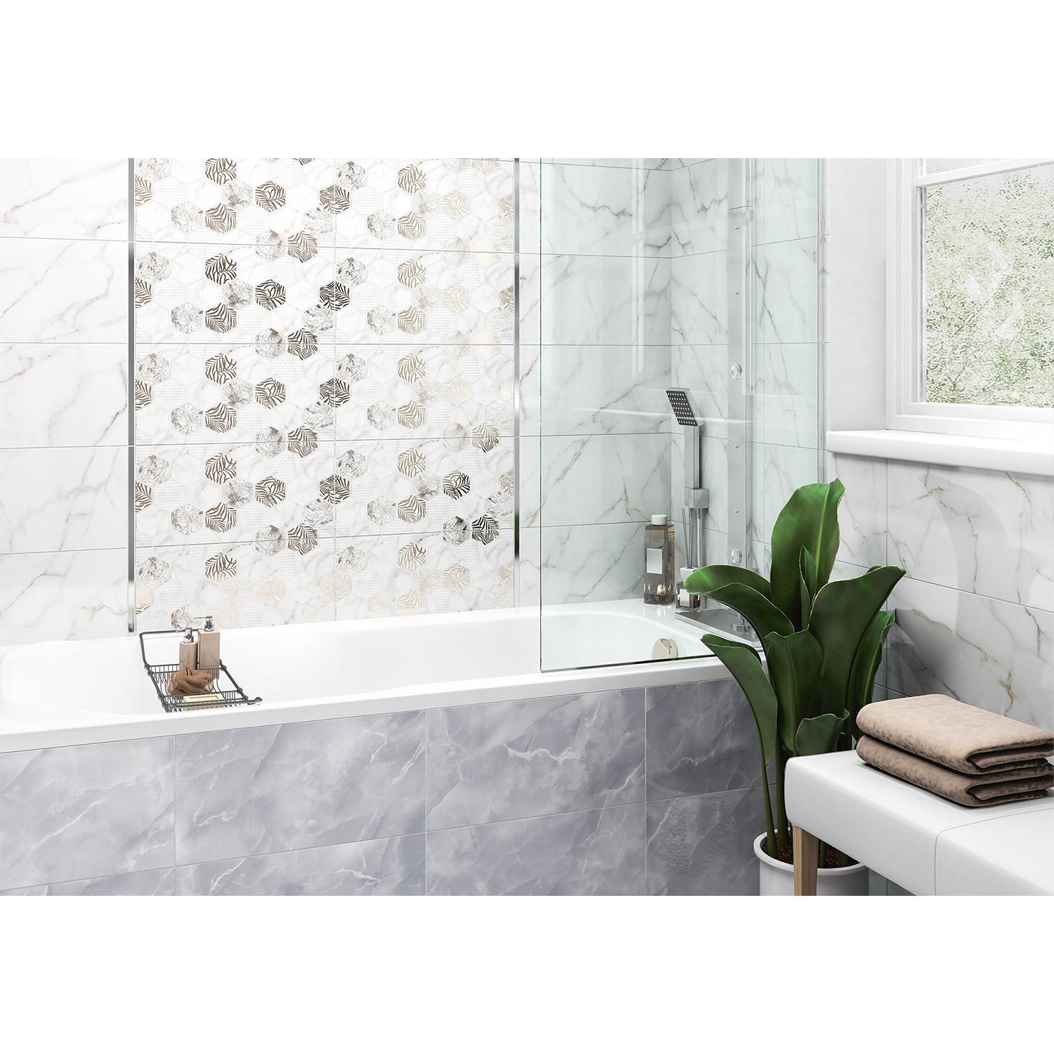 Плитка 41.8х41.8 см напольная 1.92 м² Alma Ceramica Grigio, светло-серый