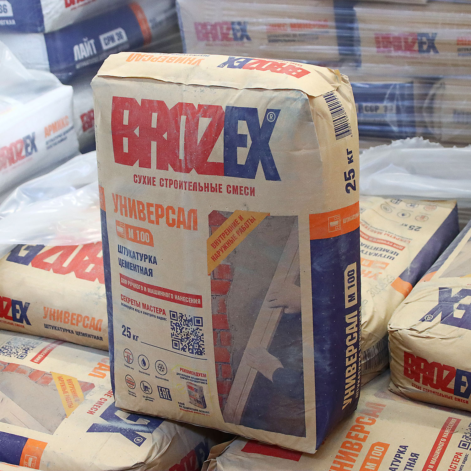 Штукатурка цементная BROZEX Универсал М100, 25 кг