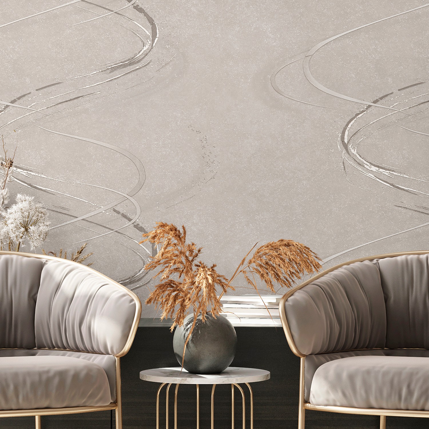 яяяОбои флиз Ateliero Tornado (беж.) 589236 1.06*10м *6