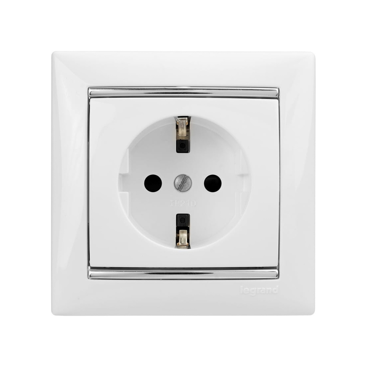 Механизм розетки "Valena" 1-м.  с заземл, бел. Leg 774420  *1/10