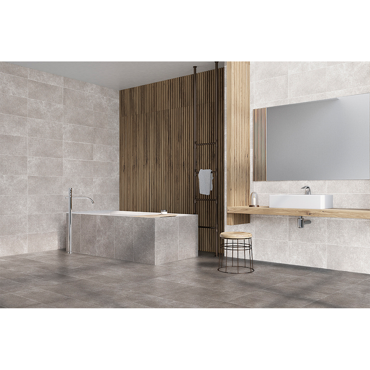 Керамогранит 1.62 м² Global Tile Coral Rock GT182VG, 600х300х9 мм, светло-серый