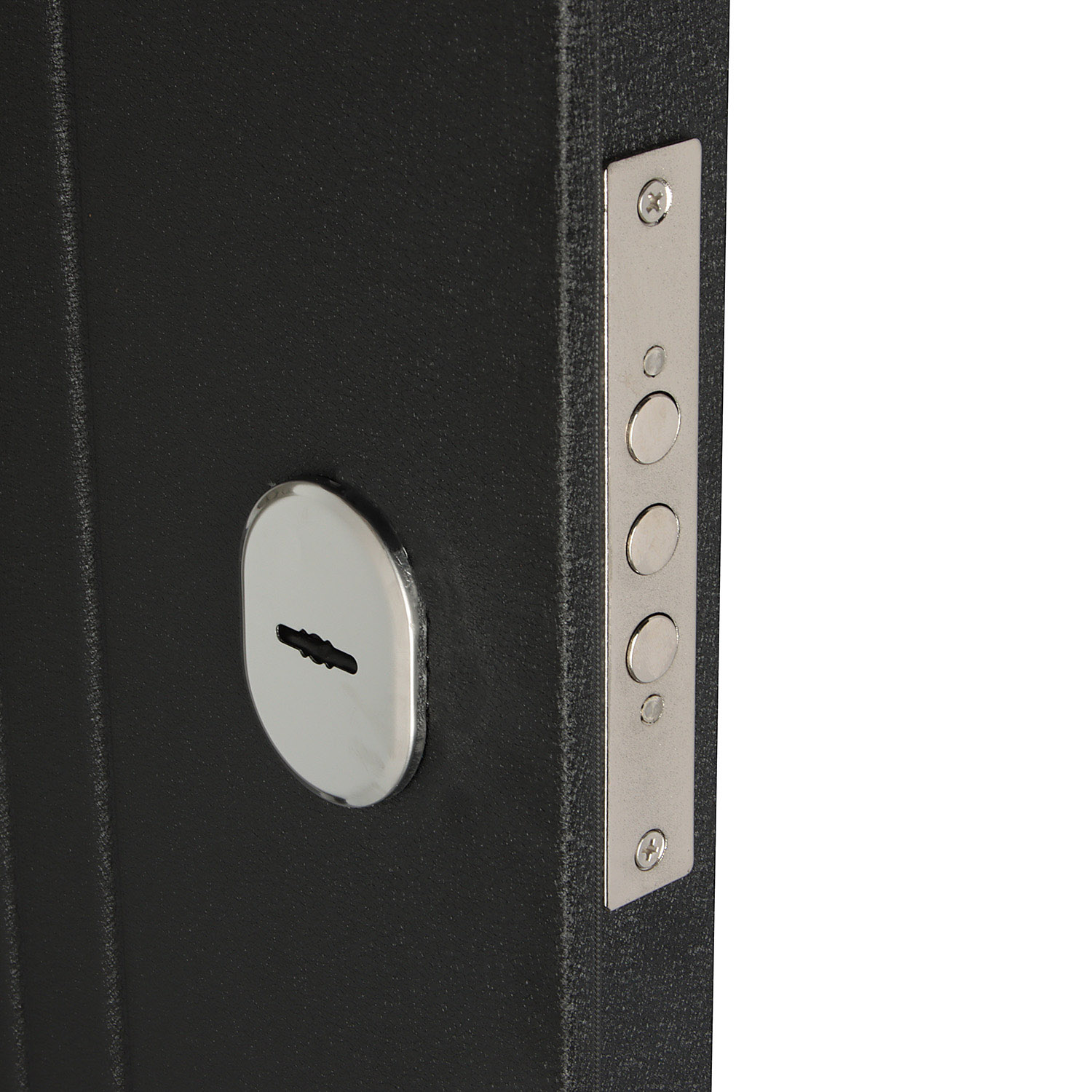 Дверь входная Двери Гуд М-1 GOODMAN, 860х2050х60 мм, левая, черный шелк/лиственница беленая