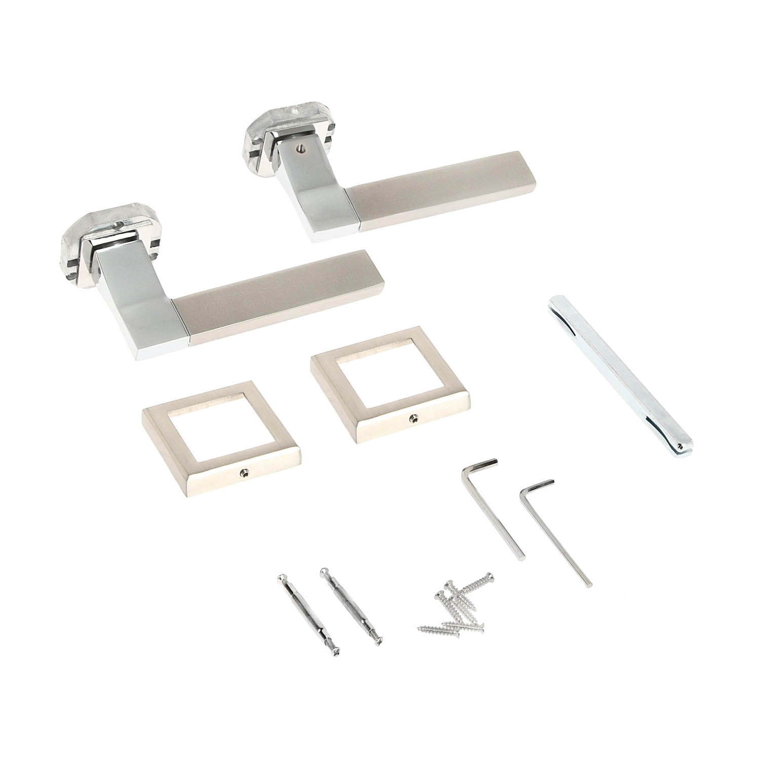 Ручка раздельная НИКЕЛЬ матовый FZ 06 S SN Фабрика Замков *1/20