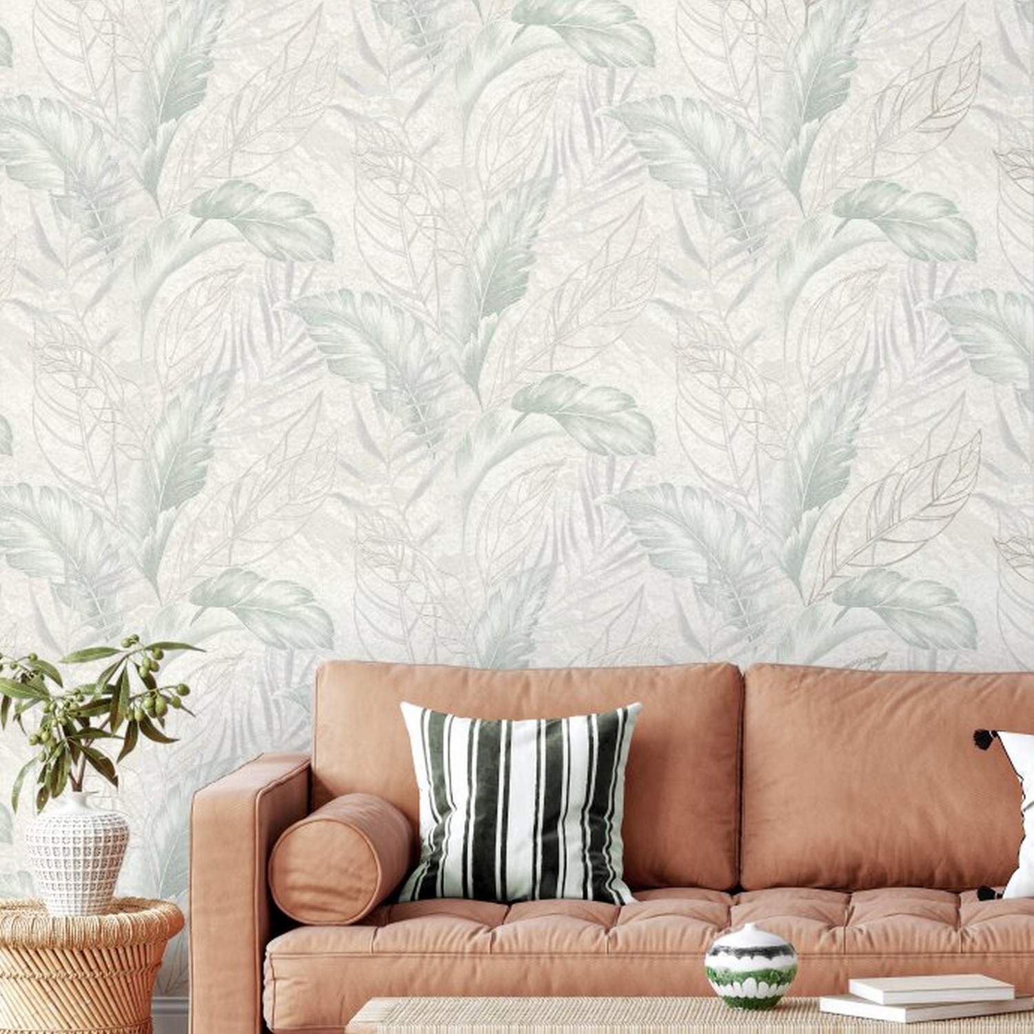 Обои флиз "Home Color" PROTECT-PLUS-VESNA (беж./зел.) HC72437-27 1,06*10м *1/8