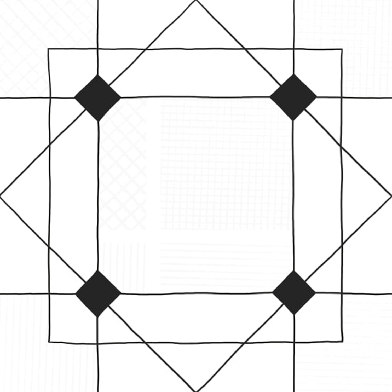 Керамогранит 1.35 м² LB Ceramics Домино 6032-0434-1001, 300x300х7 мм, черно-белый, геометрия
