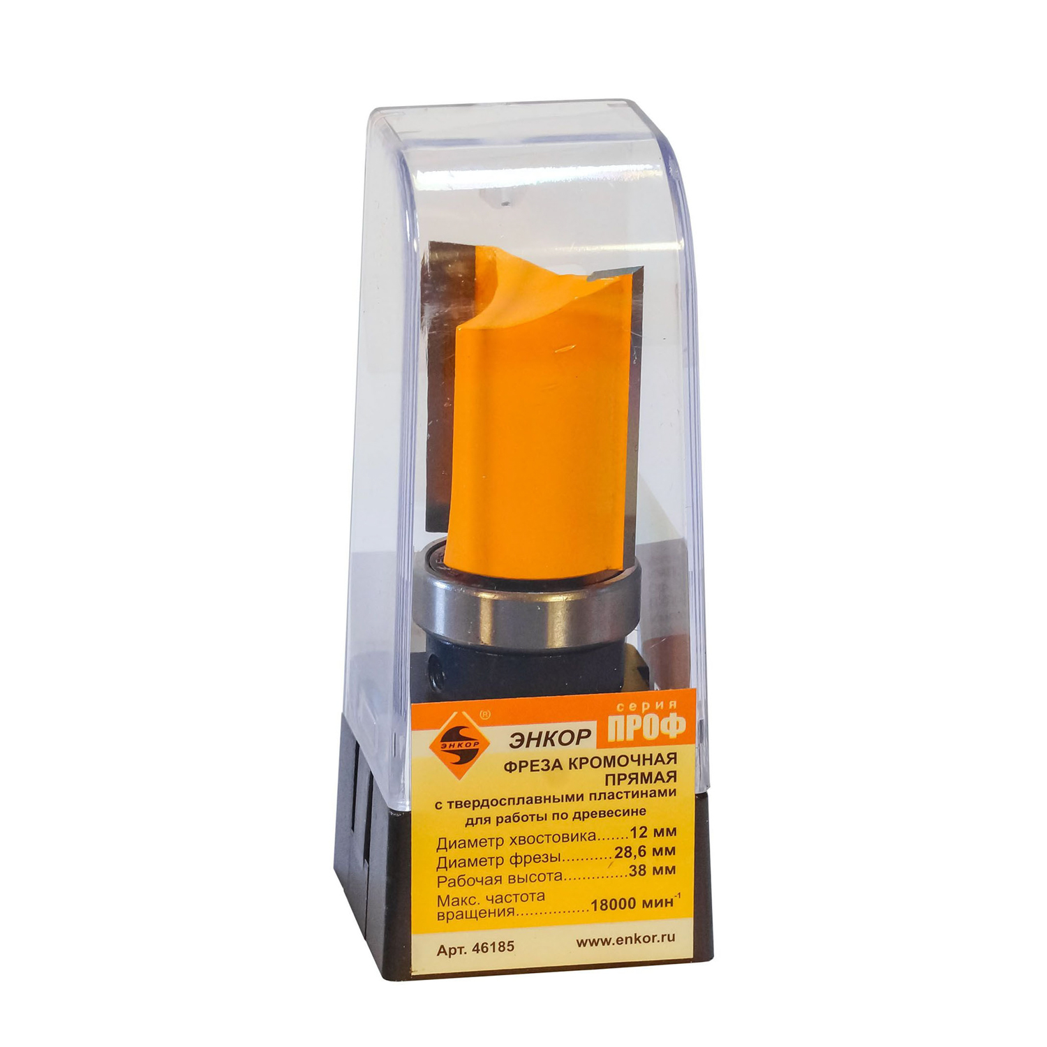 Фреза по дереву кромочная прямая ф28.6х38 твердосплав ц/хв 12 ЭНКОР ПРОФ бокс.10539