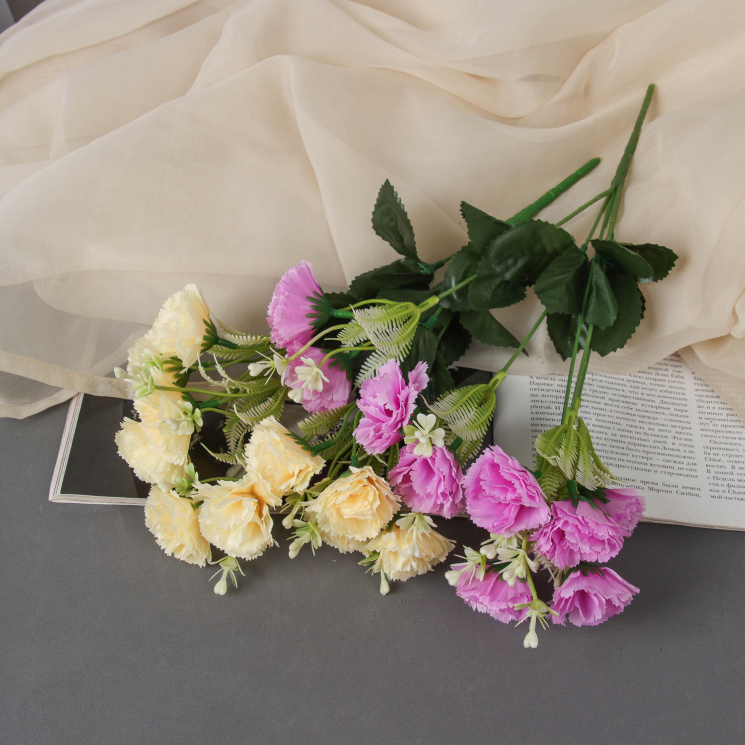 Букет "Гвоздика Айрис" 4х31 см, микс   9913386