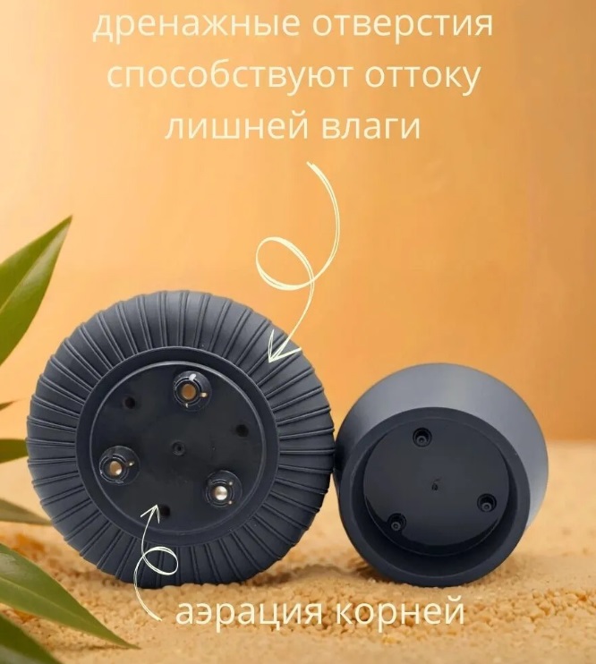 Кашпо пластм. "Бекер" 8,6л d верха 250мм h 295мм с поддоном Антрацит 5 0787 PL *1/3