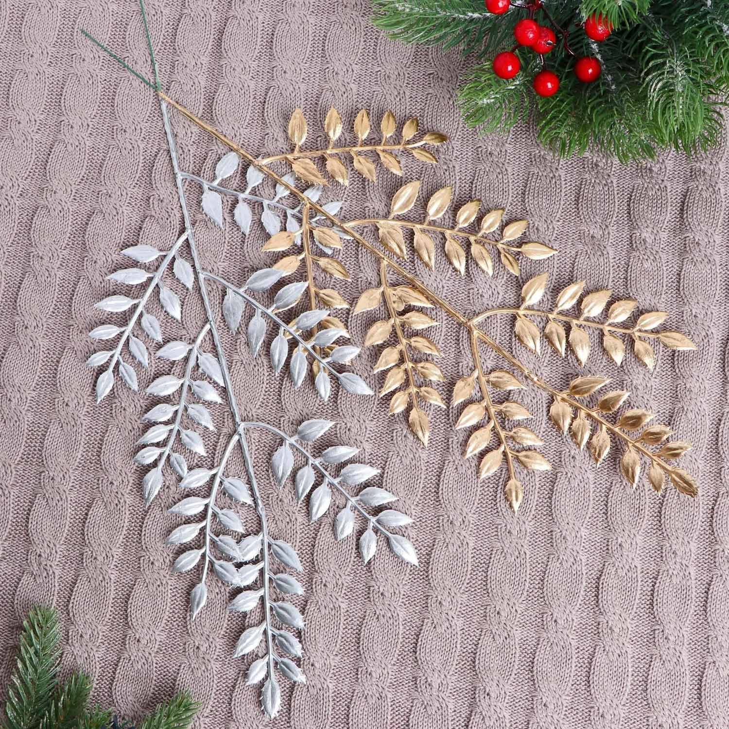 Декор блеск "Миртовая ветвь" 13х31 см, микс (золото, серебро) 3544387