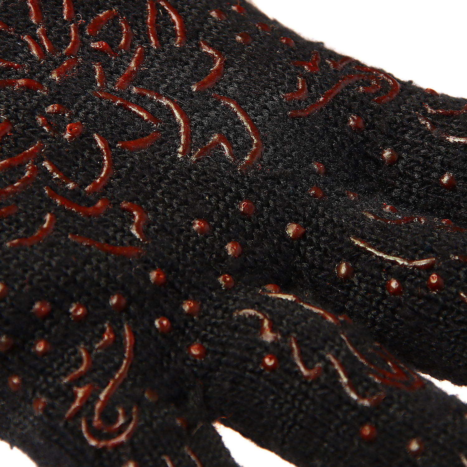 Перчатки ХБ с ПВХ рис 10кл (3 нити) черные с красным рис. (622Р) Doloni *10/200/400