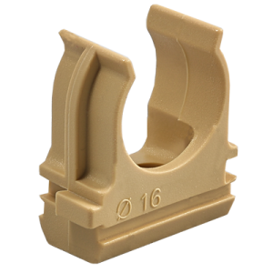 Крепеж-клипса d16мм для трубы Светлое дерево (упак.10шт)  *1/150