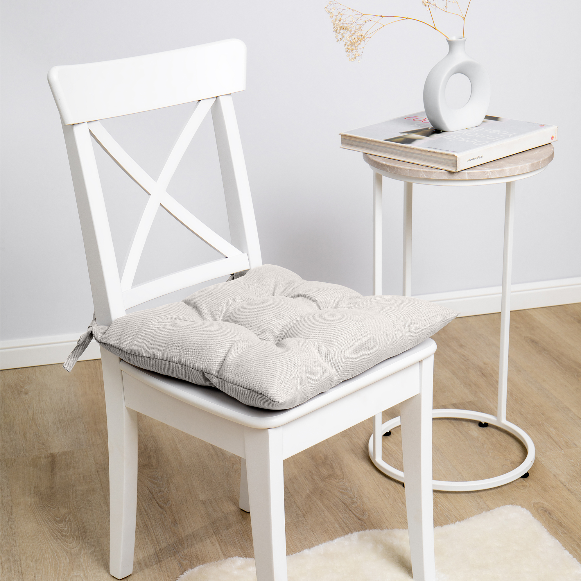 Подушка для стула с тафтингом рогожка 40*40см Экрю Волшебная ночь *1/8 Подушка для стула с тафтингом рогожка 40*40см Экрю Волшебная ночь *1/8