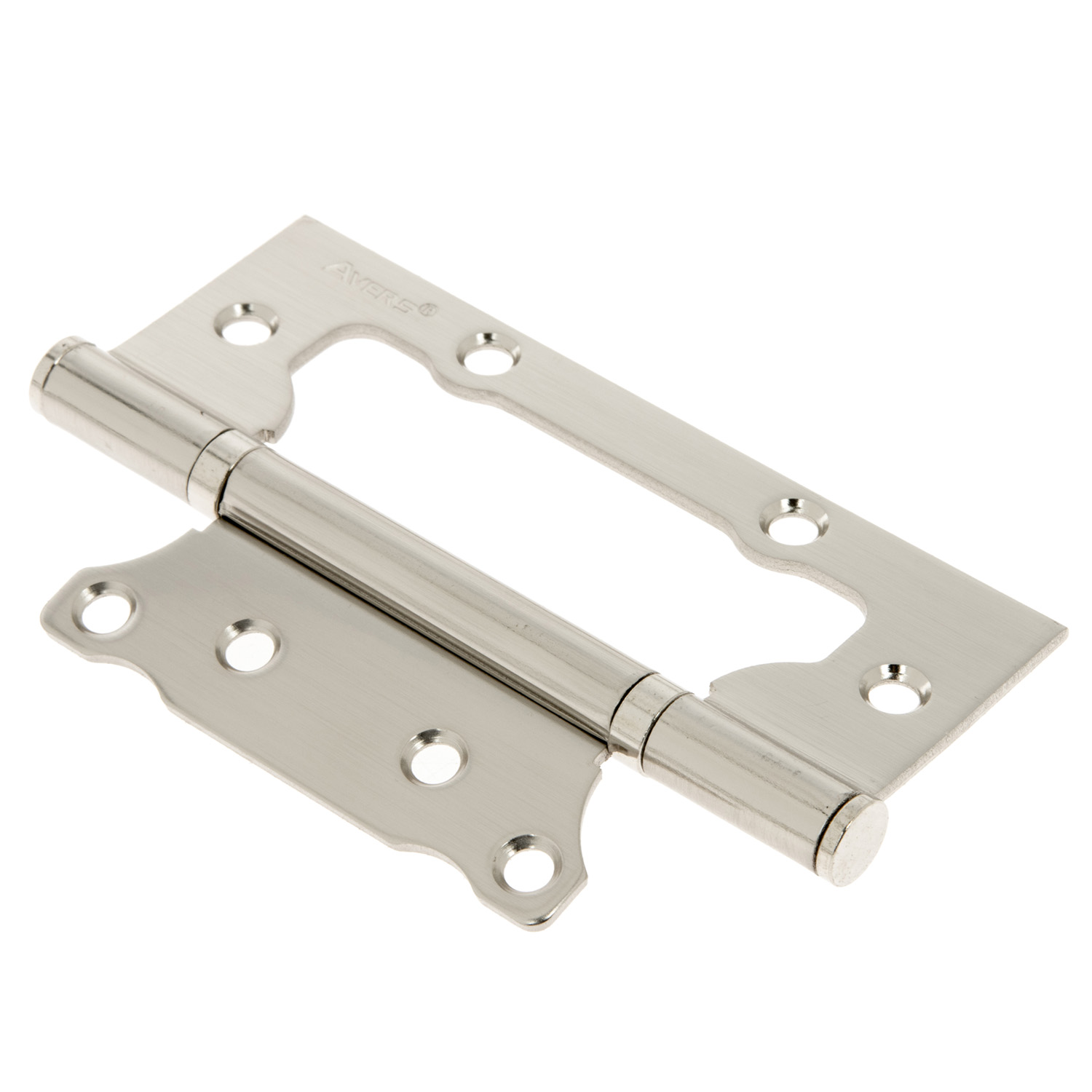 Петля без врезки 125*75*2,5мм НИКЕЛЬ матовый NIS (комплект 2шт.) AVERS *1/6/48