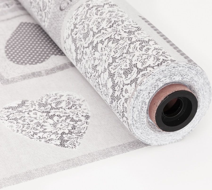 Клеёнка-ткань х/б с тефлоновой пропиткой "De Rosa" "Флер" св.сер. ш.1,37м TF-07723 *20