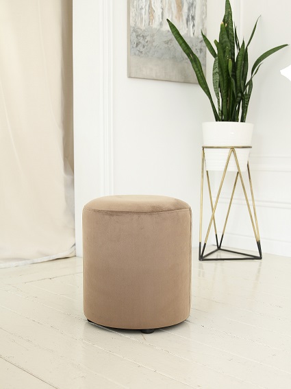 Пуф FORPOST, 40х45х40 см, бочка, микровелюр конфетти крем, бежевый