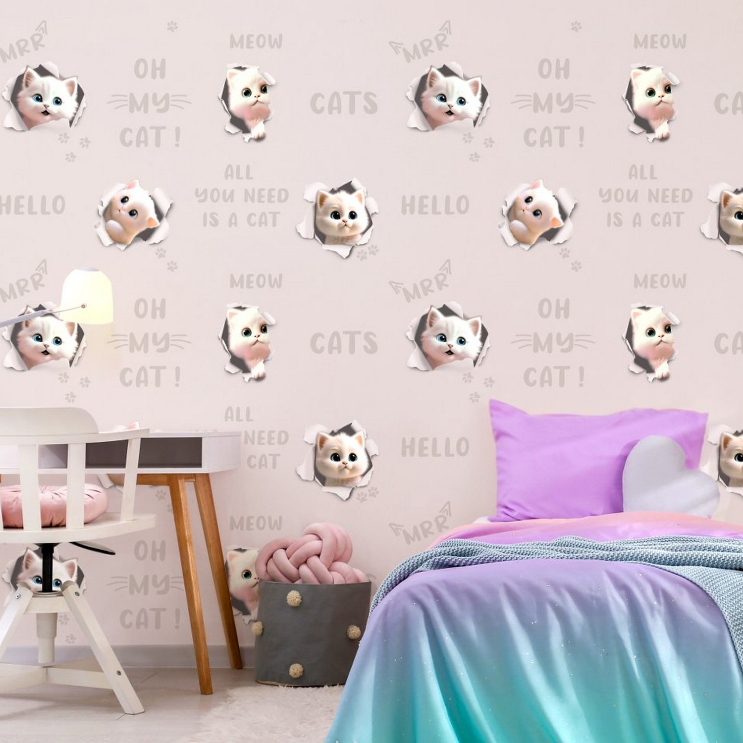 Обои флиз "HomeColor" 3D Cats фон HC72286-25 1,06*10м *1/8