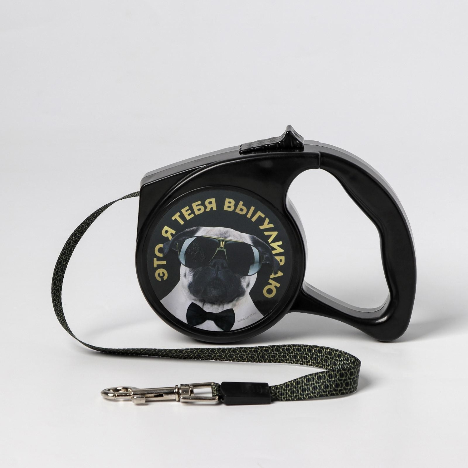 Рулетка "Это я тебя выгуливаю" 3 м, вес животного до 12 кг, черная 5485832 Рулетка "Это я тебя выгуливаю" 3 м, вес животного до 12 кг, черная 5485832