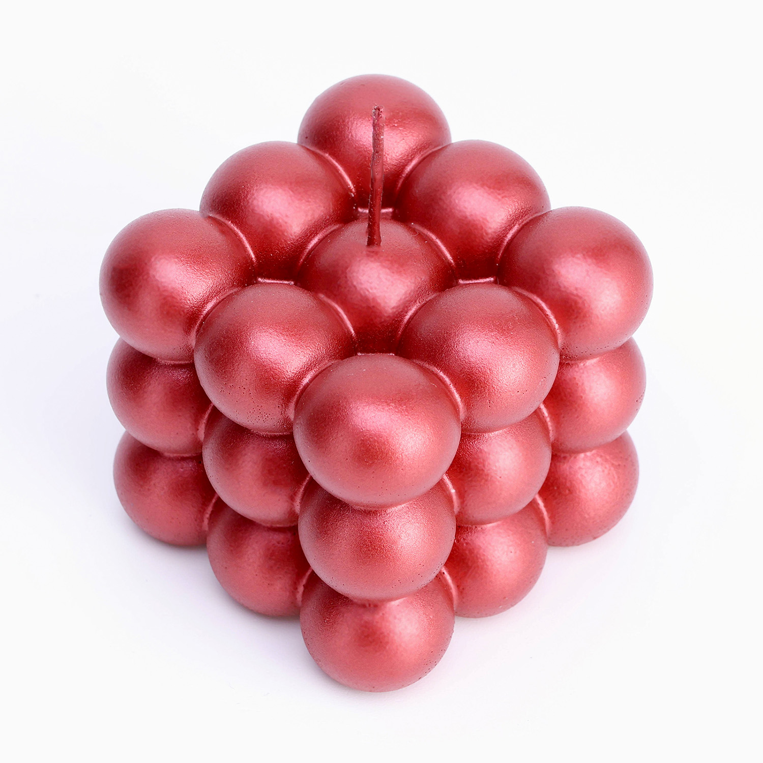 Свеча фигурная "Баблс" большой куб, 5х5х5 см, красный 9531694