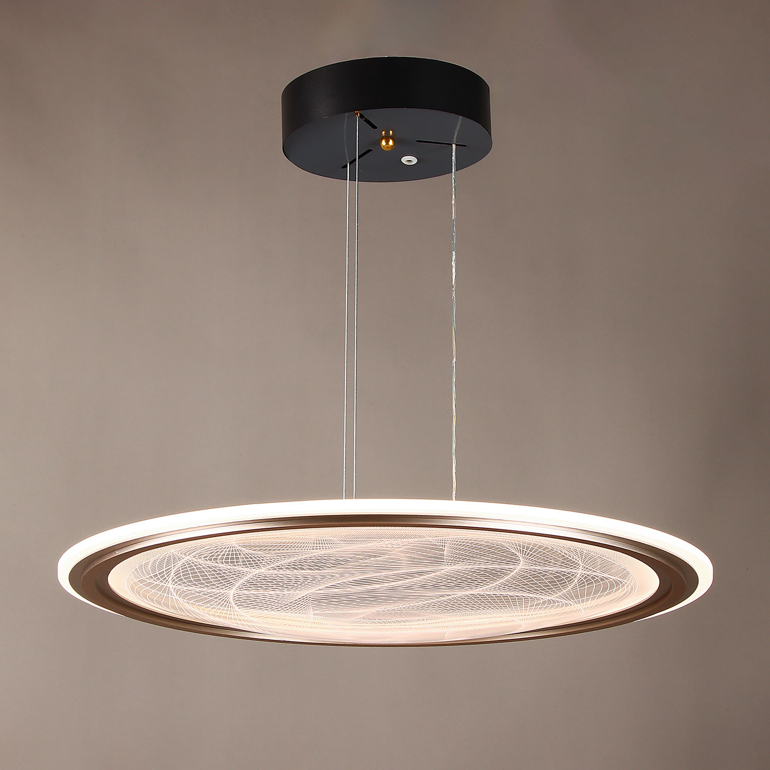 Светильник подвесной светодиодный 9260 H/130W gold 530 мм 3 реж., пульт S=25м2  VERNER LIGHTING *1