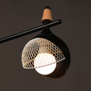 Люстра N6418/3 BK+WOOD 3*40W E27 220V (l-560; w-120; h-270) VERNER LIGHTING *1