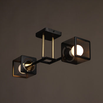 Люстра N6400/2 BK+COP 2*40W E27 220V (l-465; w-155; h-195) VERNER LIGHTING *1