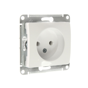 Механизм розетки "Glossa" 1-м. белый б/з GSL000141 *1/20/160