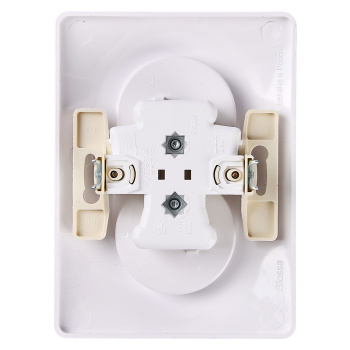 Розетка "Glossa" СП 2-мест. белая б/з GSL000120 *1/15/90