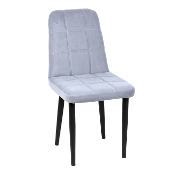 яяяСтул АВИНЬОН КАТАНИЯ Велюр Сильвер+металл.каркас Черный матовый аналог КТ527*4