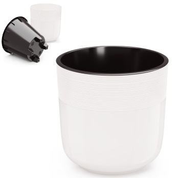 Кашпо пластм. "Линель" 4,5л d верха 190мм h190мм со вставкой Белый М8701 (ЗПИ "Альтернатива") *1/12