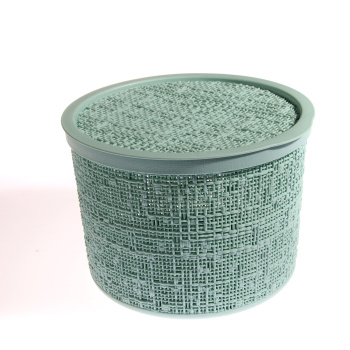 Коробка д/хранения пластм. с кр. "Бязь" кр. d220мм,в.160мм (4,5л) Морск.волна М2329 ("М-Пл-ка") *1/8