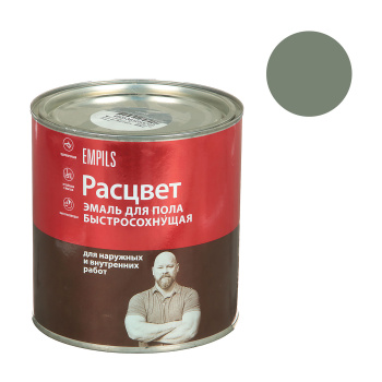 Эмаль алкидно-уретановая 2.7 кг для пола Расцвет, серая, быстросохнущая