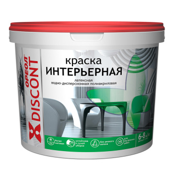 Краска акриловая для стен и потолков 6,5 кг Дисконт Ореол *1/2/70