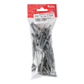 Дюбель с шурупом BROZEX 6,0*40 пакет (50шт) *1/40 Дюбель с шурупом BROZEX 6,0*40 пакет (50шт) *1/40