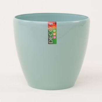 Кашпо пластм. "ДЕКО ТВИН" 5,8л d верха 225мм h200мм со вставкой Нефрит ДЕК 5 НЕФ("Santino")*1/16