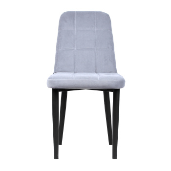 яяяСтул АВИНЬОН КАТАНИЯ Велюр Сильвер+металл.каркас Черный матовый аналог КТ527*4