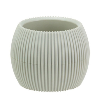 Кашпо пластм. "Пиканто" 0,7л d вверха 10мм h115мм с поддон,с дрен.реш. Белый ротанг М3212("М-П")*1/8