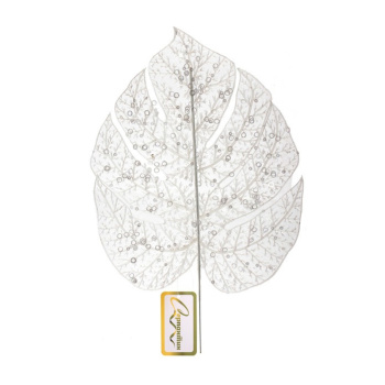 Ветка декоративная "Сказочный папоротник" 40 см, Белый