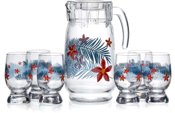 Набор питьевой стекло "Тропик" 7пр. (1*1,6л + 6*220мл) 96725BD (г.Бор) *1/2