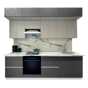 Шкаф навесной 600х338х290 мм BROZEX-WOOD Серый лед, для вытяжки, с дверцей, серый / графит