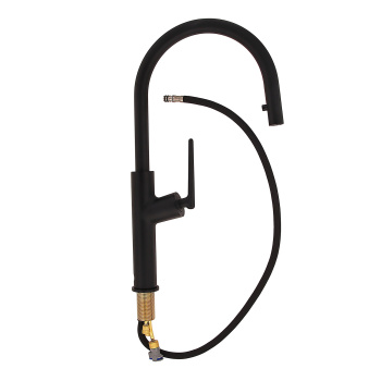 Смеситель для кухни Diadonna D60-0008BL высокий излив, выдвижная лейка, черный *1/6