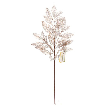 Ветка декоративная "Зимние листья" 70 см, Шампань